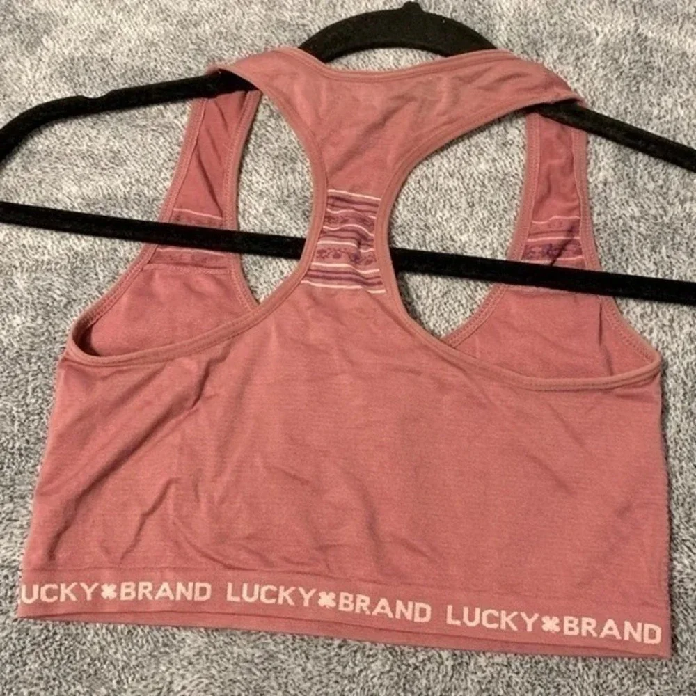 Lucky Brand Bra womens Small Pink Seamless Racerback‎ Bralette Top Activewear